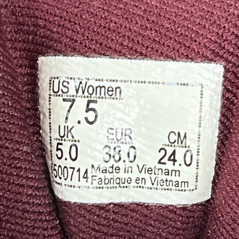 Vans Old Skool Sk8 Womens Canvas Marron White Sneakers Sz 7.5 - Picture 4 of 9